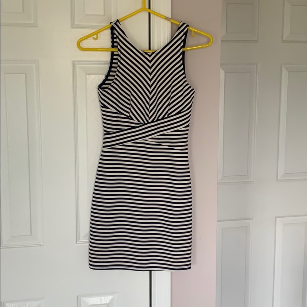 AQUA striped bodycon style dress